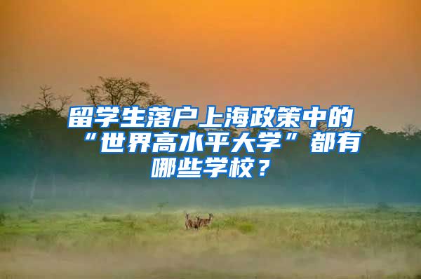 留学生落户上海政策中的“世界高水平大学”都有哪些学校？