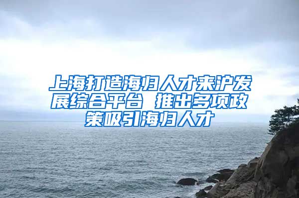 上海打造海归人才来沪发展综合平台 推出多项政策吸引海归人才