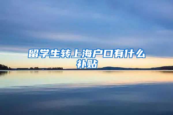 留学生转上海户口有什么补贴