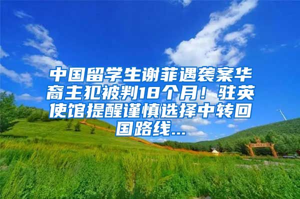 中国留学生谢菲遇袭案华裔主犯被判18个月！驻英使馆提醒谨慎选择中转回国路线...