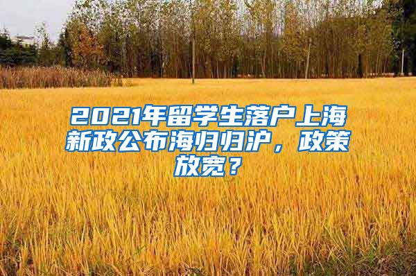 2021年留学生落户上海新政公布海归归沪，政策放宽？