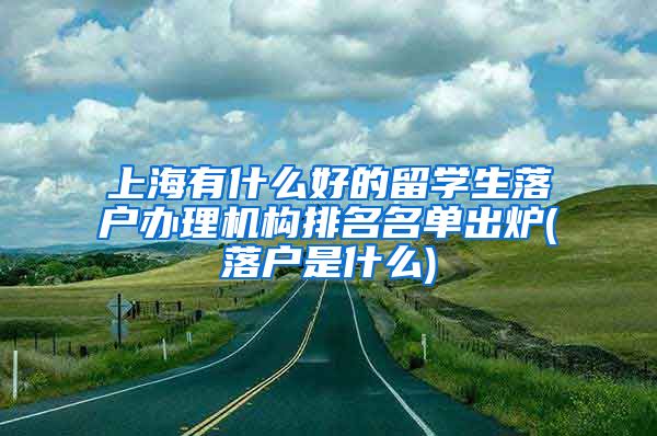 上海有什么好的留学生落户办理机构排名名单出炉(落户是什么)