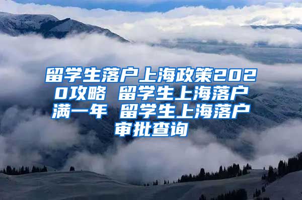 留学生落户上海政策2020攻略 留学生上海落户满一年 留学生上海落户审批查询