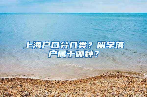 上海户口分几类？留学落户属于哪种？