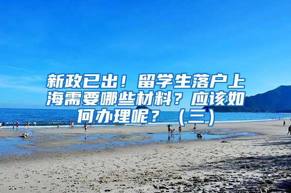 新政已出！留学生落户上海需要哪些材料？应该如何办理呢？（三）