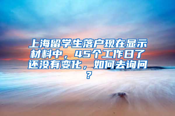 上海留学生落户现在显示材料中，45个工作日了还没有变化，如何去询问？