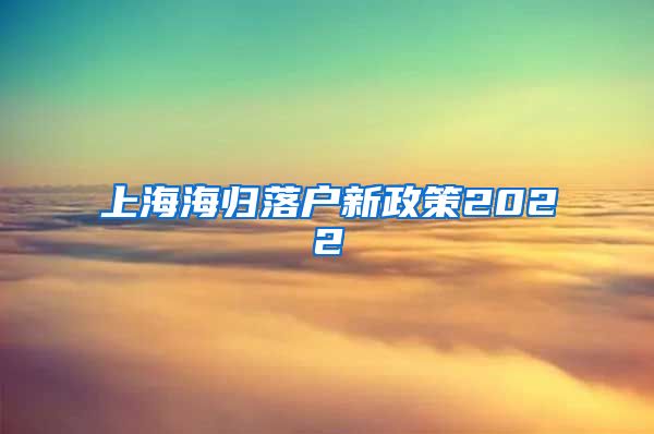 上海海归落户新政策2022