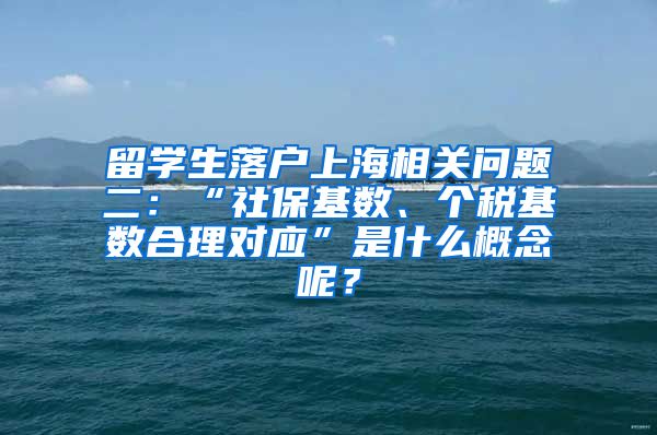 留学生落户上海相关问题二：“社保基数、个税基数合理对应”是什么概念呢？