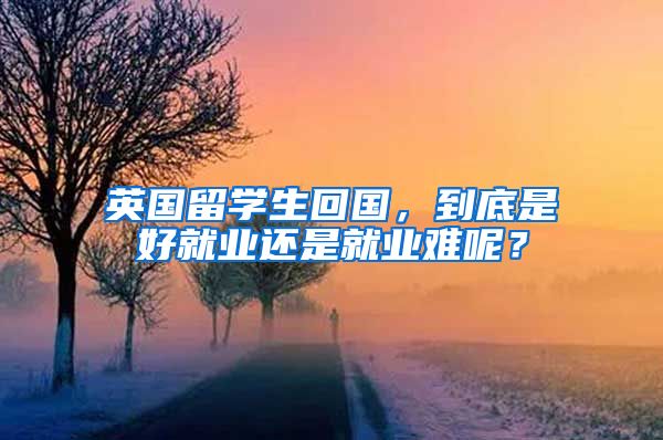 英国留学生回国，到底是好就业还是就业难呢？