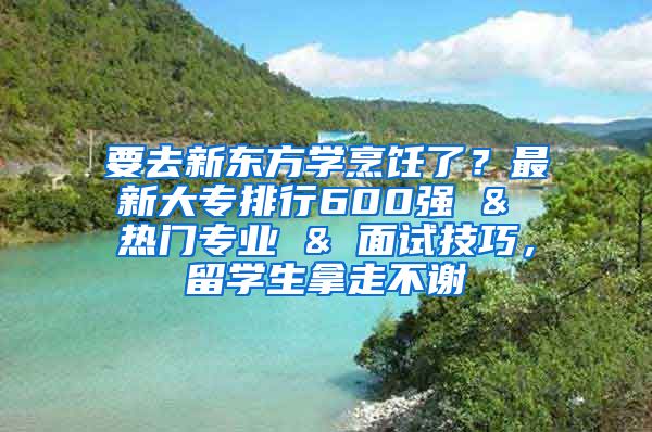 要去新东方学烹饪了？最新大专排行600强 & 热门专业 & 面试技巧，留学生拿走不谢