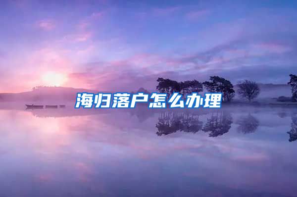 海归落户怎么办理