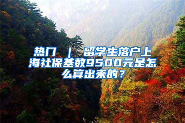 热门 ｜ 留学生落户上海社保基数9500元是怎么算出来的？