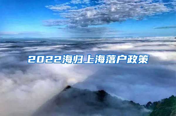 2022海归上海落户政策