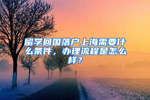 留学回国落户上海需要什么条件，办理流程是怎么样？