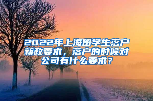 2022年上海留学生落户新政要求，落户的时候对公司有什么要求？