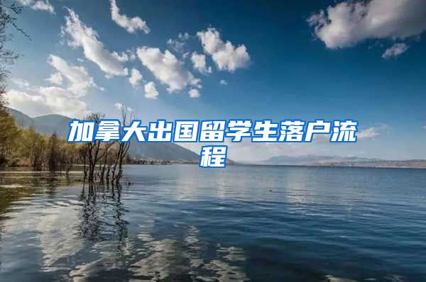 加拿大出国留学生落户流程