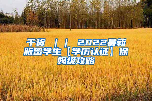 干货 ｜｜ 2022最新版留学生【学历认证】保姆级攻略