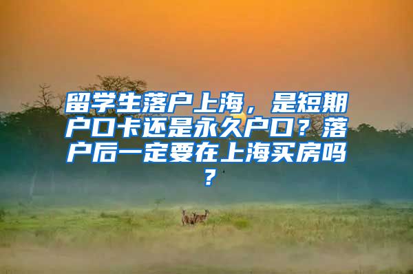 留学生落户上海，是短期户口卡还是永久户口？落户后一定要在上海买房吗？