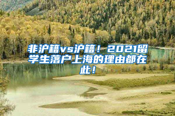 非沪籍vs沪籍！2021留学生落户上海的理由都在此！