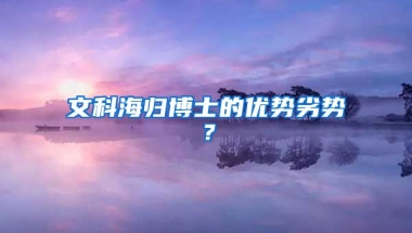 文科海归博士的优势劣势？