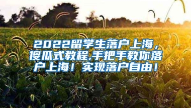 2022留学生落户上海，傻瓜式教程,手把手教你落户上海！实现落户自由！