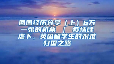 回国经历分享（上）6万一张的机票 ｜ 疫情肆虐下，英国留学生的艰难归国之路