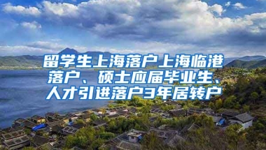 留学生上海落户上海临港落户、硕士应届毕业生、人才引进落户3年居转户