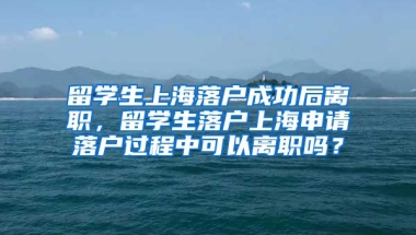 留学生上海落户成功后离职，留学生落户上海申请落户过程中可以离职吗？