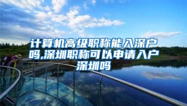 计算机高级职称能入深户吗,深圳职称可以申请入户深圳吗