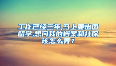 工作已经三年,马上要出国留学,想问我的档案和社保该怎么弄？