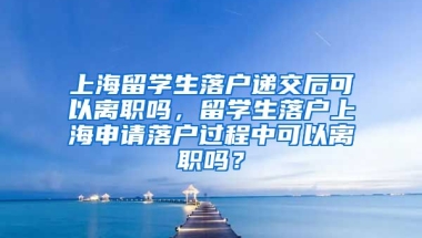 上海留学生落户递交后可以离职吗，留学生落户上海申请落户过程中可以离职吗？