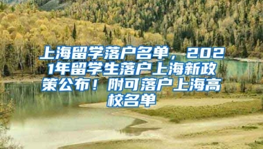 上海留学落户名单，2021年留学生落户上海新政策公布！附可落户上海高校名单