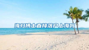 海归博士直接落户上海吗