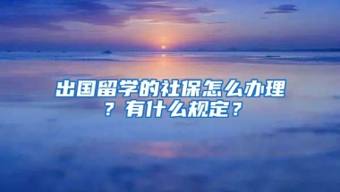 出国留学的社保怎么办理？有什么规定？