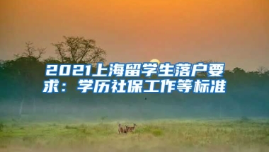 2021上海留学生落户要求：学历社保工作等标准