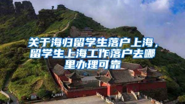 关于海归留学生落户上海，留学生上海工作落户去哪里办理可靠