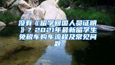 没有《留学回国人员证明》？2021年最新留学生免税车购车流程及常见问题