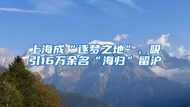 上海成“逐梦之地”，吸引16万余名“海归”留沪