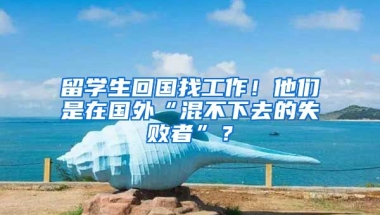 留学生回国找工作！他们是在国外“混不下去的失败者”？