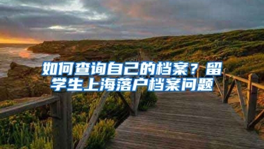 如何查询自己的档案？留学生上海落户档案问题