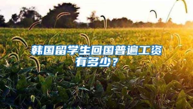 韩国留学生回国普遍工资有多少？