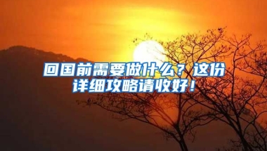 回国前需要做什么？这份详细攻略请收好！