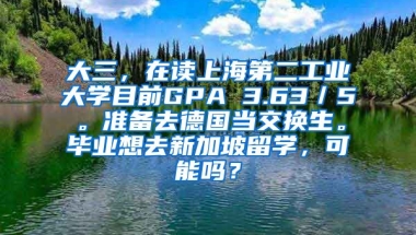 大三，在读上海第二工业大学目前GPA 3.63／5。准备去德国当交换生。毕业想去新加坡留学，可能吗？