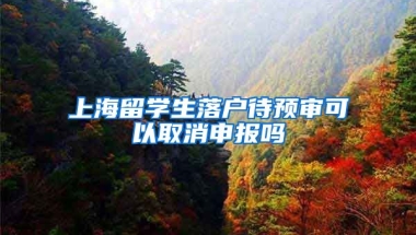 上海留学生落户待预审可以取消申报吗