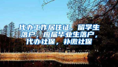 代办工作居住证，留学生落户，应届毕业生落户，代办社保，补缴社保