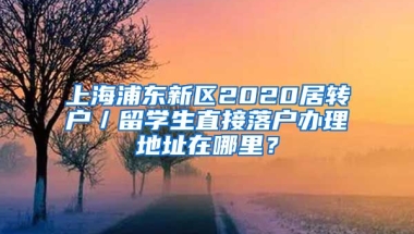 上海浦东新区2020居转户／留学生直接落户办理地址在哪里？