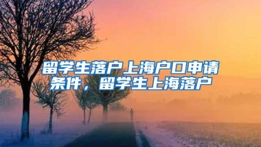 留学生落户上海户口申请条件，留学生上海落户