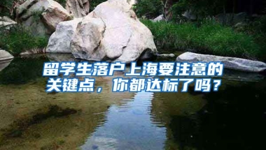 留学生落户上海要注意的关键点，你都达标了吗？