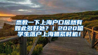 悉数一下上海户口居然有如此多好处？！2020留学生落户上海抓紧时机！