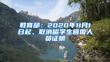 教育部：2020年11月1日起，取消留学生回国人员证明